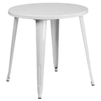 Flash Furniture Set da Tavolo Rotondo in Metallo da 30" Grado Commerciale per Interni ed Esterni con 4 Sedie da Caffetteria