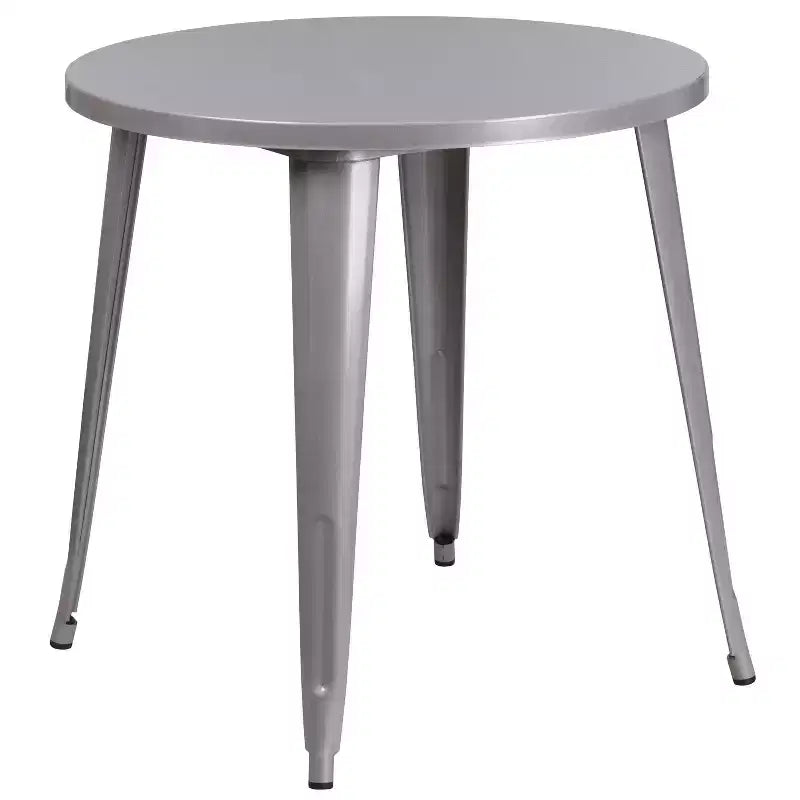 Flash Furniture Set da Tavolo Rotondo in Metallo da 30" Grado Commerciale per Interni ed Esterni con 4 Sedie da Caffetteria