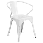 Set Tavolo Rettangolare per Interni ed Esterni in Metallo 80x160 cm con 6 Poltroncine, Grado Commerciale Flash Furniture