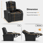 Poltrona reclinabile MCombo con poggiatesta regolabile, sedile home theater a doppio motore con porta USB, pelle traspirante HTS411