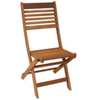 Set da pranzo da esterno pieghevole Sunnydaze con tavolo e sedie in legno Meranti con finitura a olio di teak - Marrone - 5 pz
