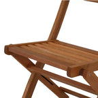 Set da pranzo da esterno pieghevole Sunnydaze con tavolo e sedie in legno Meranti con finitura a olio di teak - Marrone - 5 pz