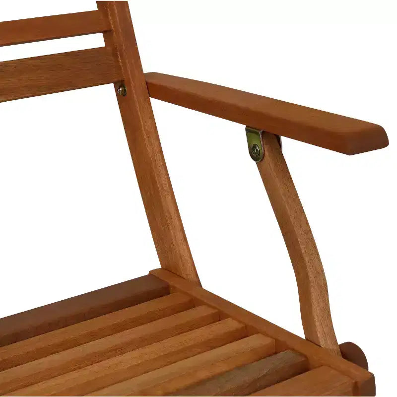 Set da pranzo da esterno pieghevole Sunnydaze con tavolo e sedie in legno Meranti con finitura a olio di teak - Marrone - 5 pz