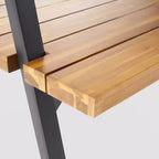 Set da pranzo con fioriera Huckleberry 7 pezzi in legno di acacia e ferro