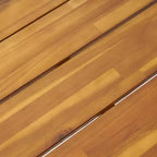 Set da pranzo con fioriera Huckleberry 7 pezzi in legno di acacia e ferro