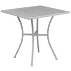 Flash Furniture Oia Set Tavolo da Patio Quadrato da 28 Pollici in Acciaio per Interni ed Esterni per Uso Commerciale con 4 Sedie con Schienale Rotondo