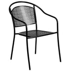 Flash Furniture Oia Set Tavolo da Patio Quadrato da 28 Pollici in Acciaio per Interni ed Esterni per Uso Commerciale con 4 Sedie con Schienale Rotondo