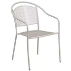 Set tavolo da patio pieghevole in acciaio Flash Furniture Oia commerciale, rotondo da 30", per interni/esterni, con 2 sedie con schienale rotondo