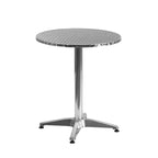 Flash Furniture Lila Ensemble table ronde 60 cm en aluminium intérieur-extérieur avec 2 chaises à dossier à lattes