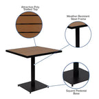 Ensemble table de bistrot d'extérieur Flash Furniture Lark avec 2 chaises et lattes en poly imitation teck