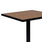 Set da pranzo Flash Furniture Lark da esterno per patio con tavolo da bistrò, 4 sedie e doghe in finto teak in polietilene