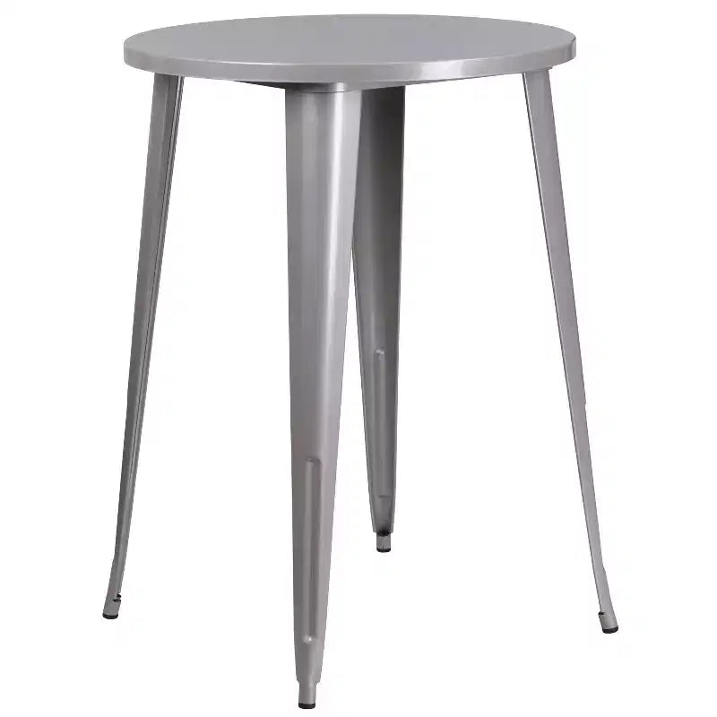 Set di 4 Sgabelli da Bar Cafe con Tavolo Rotondo da 30" in Metallo per Interni ed Esterni di Qualità Commerciale Emma and Oliver