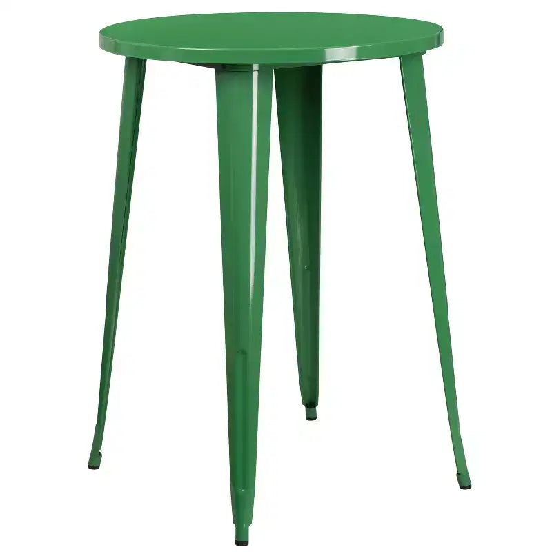 Set di 4 Sgabelli da Bar Cafe con Tavolo Rotondo da 30" in Metallo per Interni ed Esterni di Qualità Commerciale Emma and Oliver