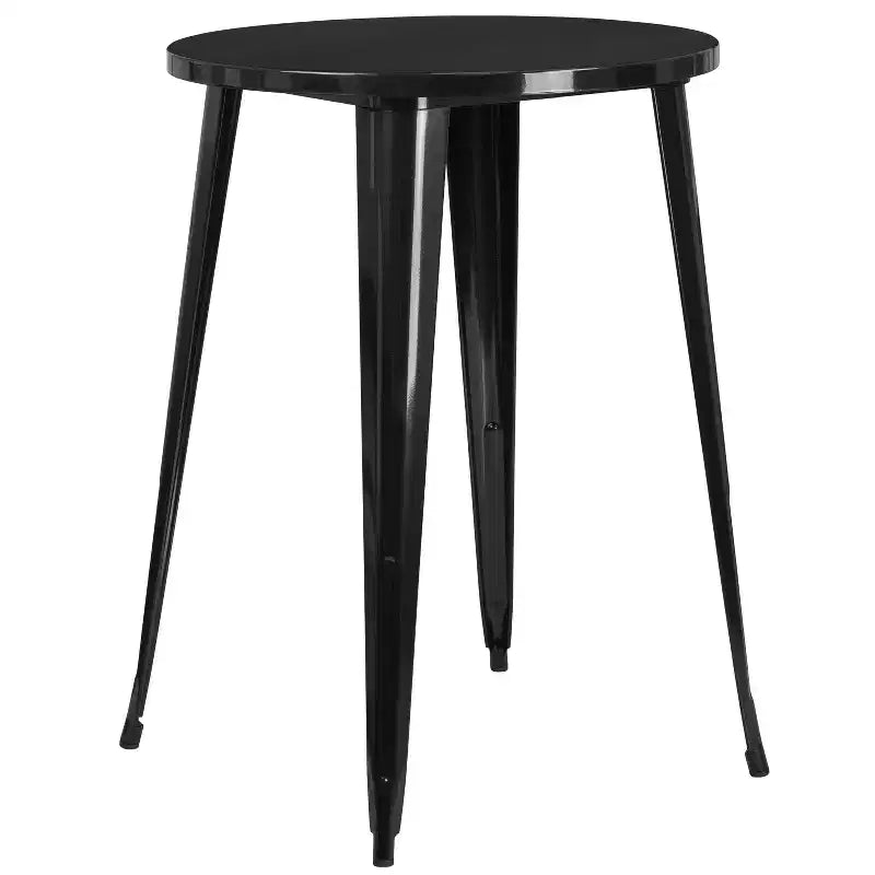 Set di 4 Sgabelli da Bar Cafe con Tavolo Rotondo da 30" in Metallo per Interni ed Esterni di Qualità Commerciale Emma and Oliver