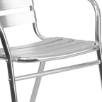 Set Tavolo Quadrato in Alluminio Emma e Oliver 27,5 con 4 Sedie a Schienale a Doghe