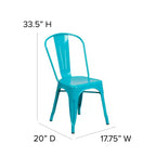 Ensemble table carrée d'intérieur/extérieur en métal qualité commerciale Emma et Oliver 31,5 avec 4 chaises empilables