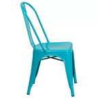 Ensemble table carrée d'intérieur/extérieur en métal qualité commerciale Emma et Oliver 31,5 avec 4 chaises empilables