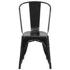 Ensemble table carrée d'intérieur/extérieur en métal qualité commerciale Emma et Oliver 31,5 avec 4 chaises empilables