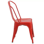 Ensemble table carrée d'intérieur/extérieur en métal qualité commerciale Emma et Oliver 31,5 avec 4 chaises empilables