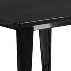 Ensemble table carrée d'intérieur/extérieur en métal qualité commerciale Emma et Oliver 31,5 avec 4 chaises empilables