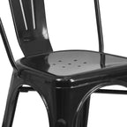 Ensemble table carrée d'intérieur/extérieur en métal qualité commerciale Emma et Oliver 31,5 avec 4 chaises empilables