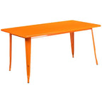 Set tavolo rettangolare in metallo per interni ed esterni Emma and Oliver con 6 sedie a braccioli, per uso commerciale