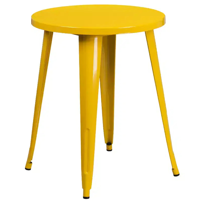 Ensemble de table ronde d'intérieur/extérieur en métal Emma et Oliver de qualité commerciale avec 2 chaises de café