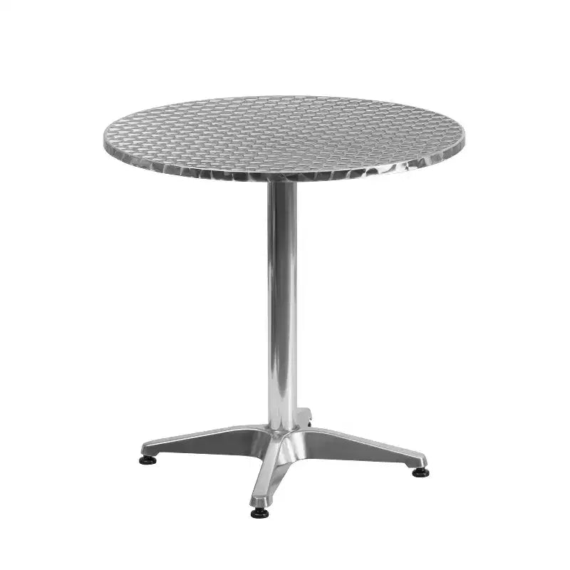 Set tavolo rotondo in alluminio Emma e Oliver 27.5 con 2 sedie con schienale a doghe