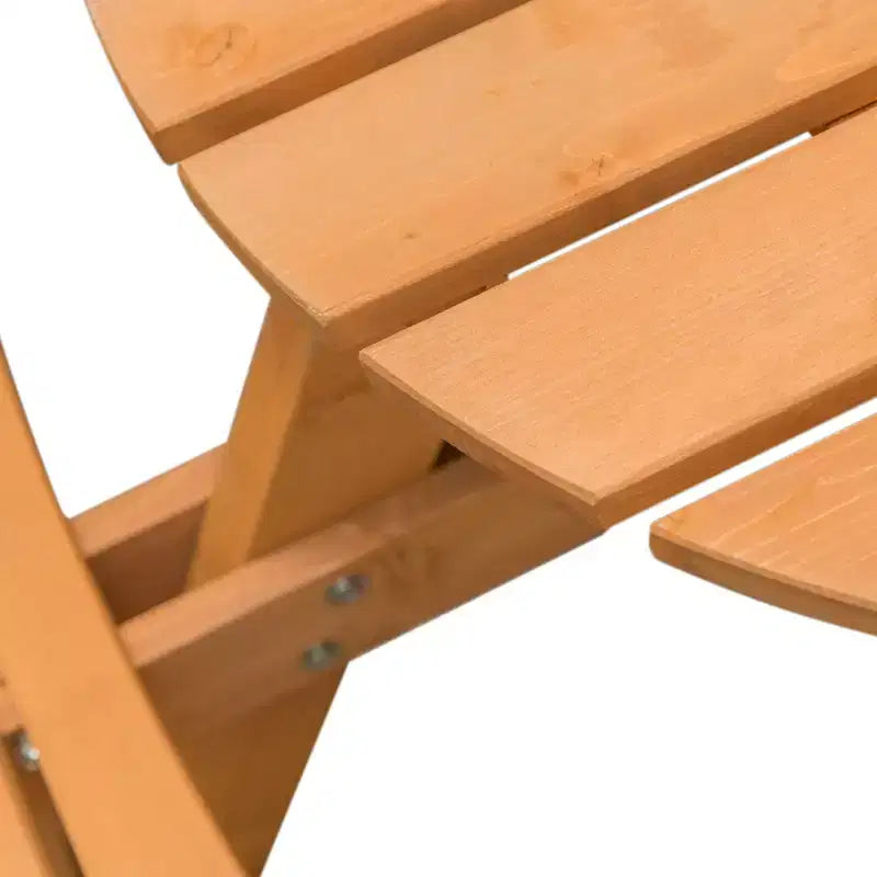 Table de pique-nique ronde en bois avec banc, pour 8 personnes, pour jardin et terrasse, de Gardenised