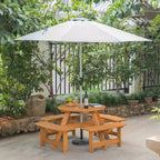 Table de pique-nique ronde en bois avec banc, pour 8 personnes, pour jardin et terrasse, de Gardenised
