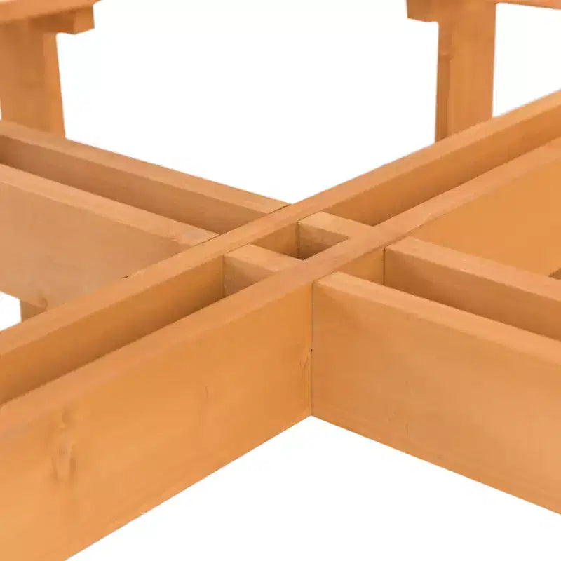 Table de pique-nique ronde en bois avec banc, pour 8 personnes, pour jardin et terrasse, de Gardenised