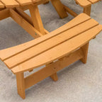 Table de pique-nique ronde en bois avec banc, pour 8 personnes, pour jardin et terrasse, de Gardenised