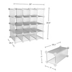 Système de rangement personnalisable à 16 casiers emboîtables Hastings Home, blanc