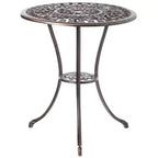 Set da pranzo da giardino per interni ed esterni Gardenised in bronzo, 2 sedie con 1 tavolo, in alluminio pressofuso, per patio e bistrot.