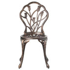 Set da pranzo da giardino per interni ed esterni Gardenised in bronzo, 2 sedie con 1 tavolo, in alluminio pressofuso, per patio e bistrot.