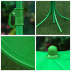 Outsunny Set Tavolo e Sedie Pieghevoli per Bambini, Tavolo da Picnic con Motivo a Rana Rimovibile e Ombrellone Parasole Regolabile in Altezza per Giardino, Cortile, Verde