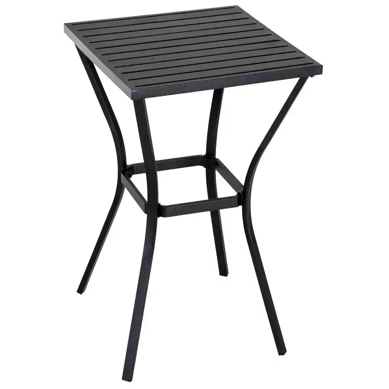 Outsunny Set da Bar 3 Pezzi con Morbido Cuscino, Set di Mobili da Esterno in Rattan per Giardini, Prati, Terrazze, Piscine