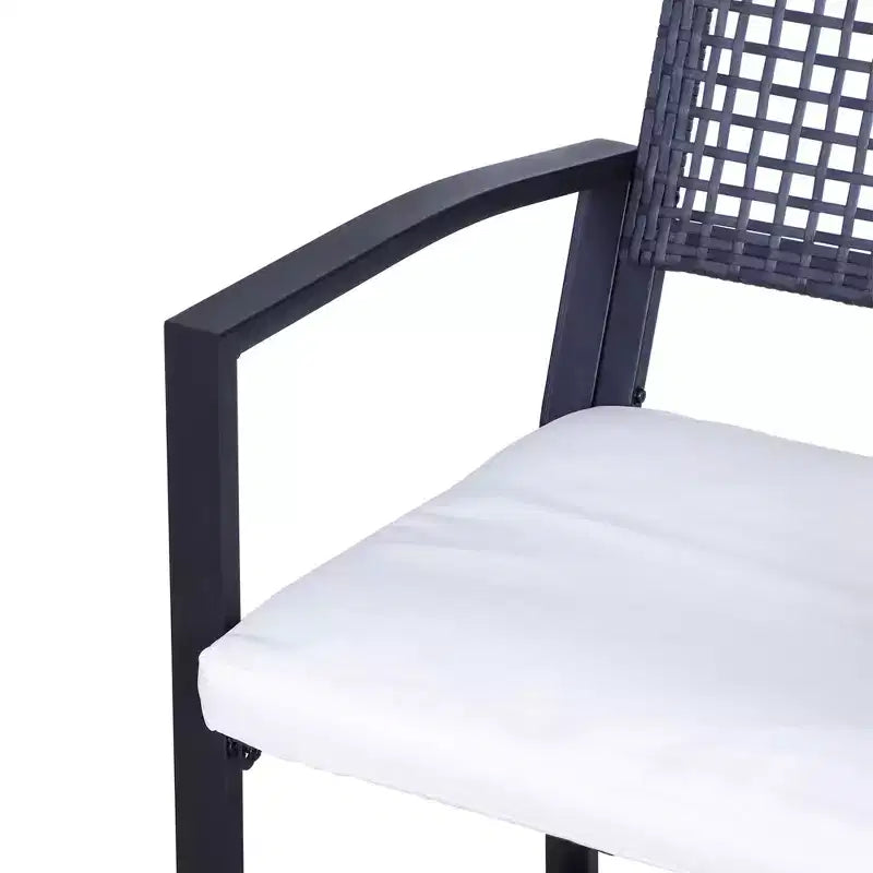 Outsunny Set da Bar 3 Pezzi con Morbido Cuscino, Set di Mobili da Esterno in Rattan per Giardini, Prati, Terrazze, Piscine
