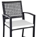 Outsunny Set da Bar 3 Pezzi con Morbido Cuscino, Set di Mobili da Esterno in Rattan per Giardini, Prati, Terrazze, Piscine