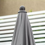 Set da pranzo da giardino Outsunny 6 pezzi per 4 persone con ombrellone, 4 sedie pieghevoli e tavolo rotondo in vetro per giardino, cortile e bordo piscina