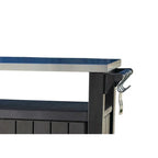Carrello da bar per feste all'aperto con ruote, contenitore e ripiano portaoggetti, marrone scuro - 35,4 A x 48,7 L x 20,4 P