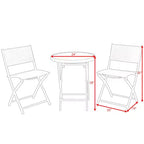 Costway Ensemble de 3 chaises de table de bistrot pliantes, mobilier de jardin, terrasse, rouge