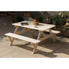 Tavolo da picnic Gardenised in legno per esterni, patio, giardino, 6 persone, per cortile, giardino