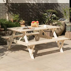 Tavolo da picnic Gardenised in legno per esterni, patio, giardino, 6 persone, per cortile, giardino