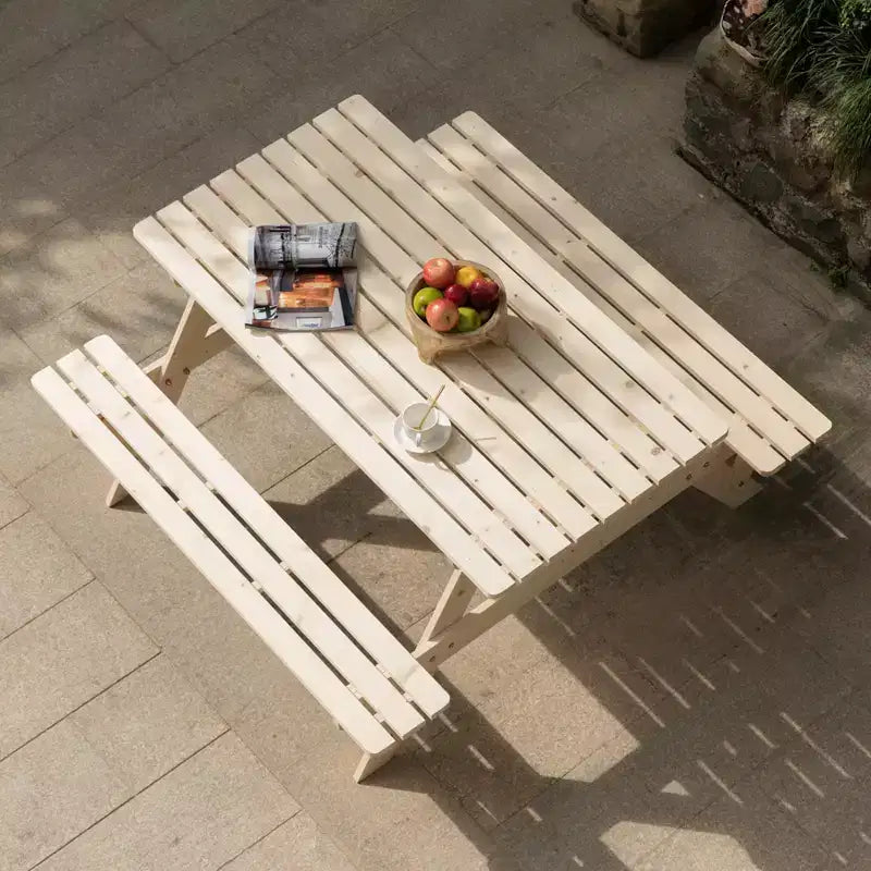 Tavolo da picnic Gardenised in legno per esterni, patio, giardino, 6 persone, per cortile, giardino