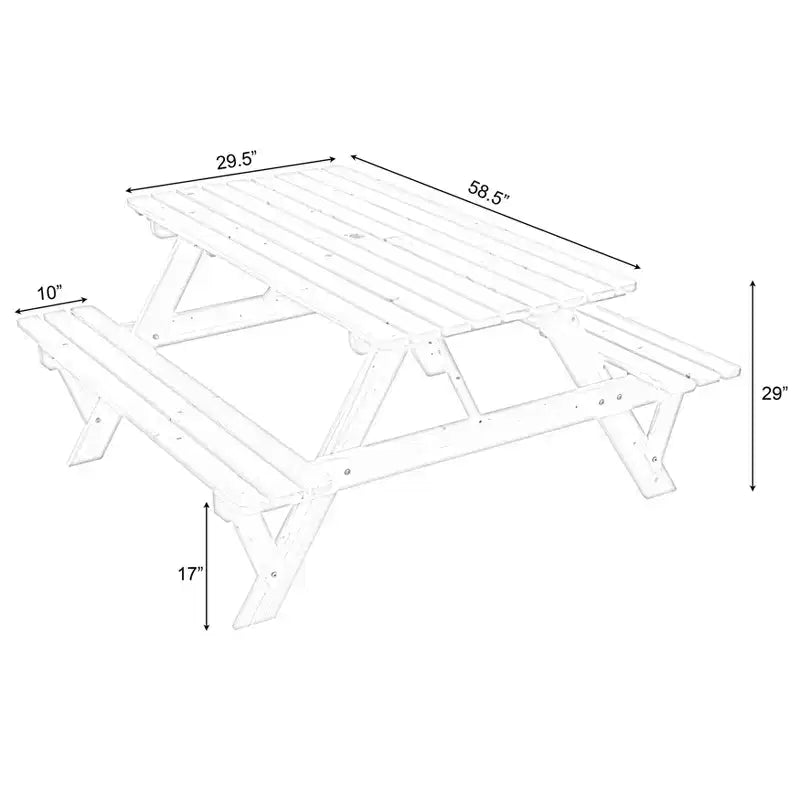 Tavolo da picnic Gardenised in legno per esterni, patio, giardino, 6 persone, per cortile, giardino