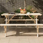 Tavolo da picnic Gardenised in legno per esterni, patio, giardino, 6 persone, per cortile, giardino