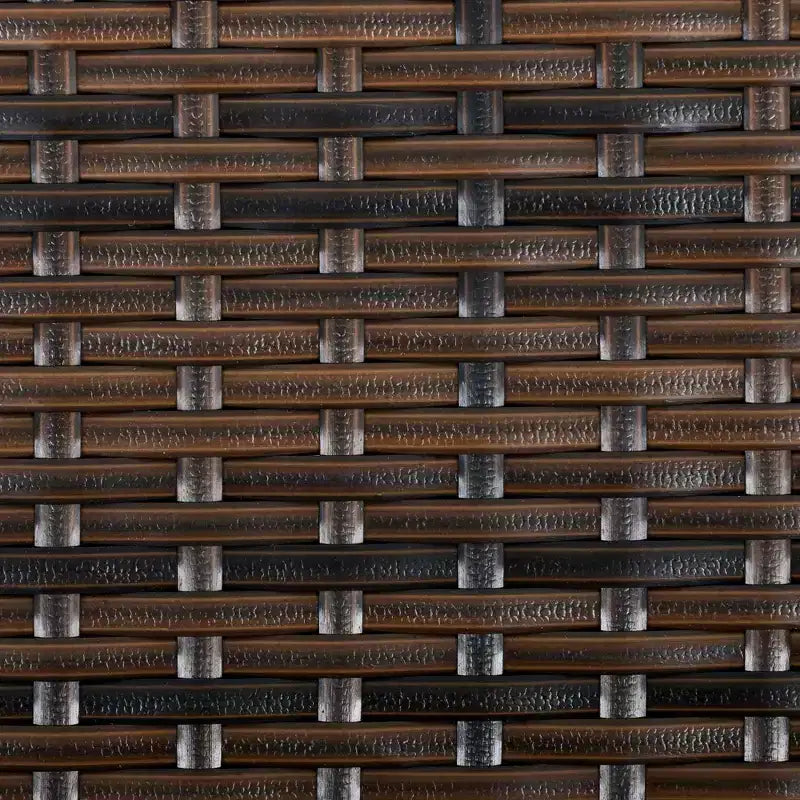 Outsunny Set da Pranzo per Esterni 6 Pezzi, Set di Mobili in Rattan Intrecciato Resistente alle Intemperie con Tavolo con Piano Effetto Legno e Cuscini Morbidi