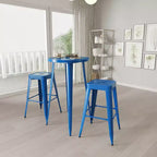 Set da Patio Merrick Lane con Tavolo e Sgabelli Senza Schienale - Struttura in Metallo Verniciato a Polvere per Uso Interno ed Esterno