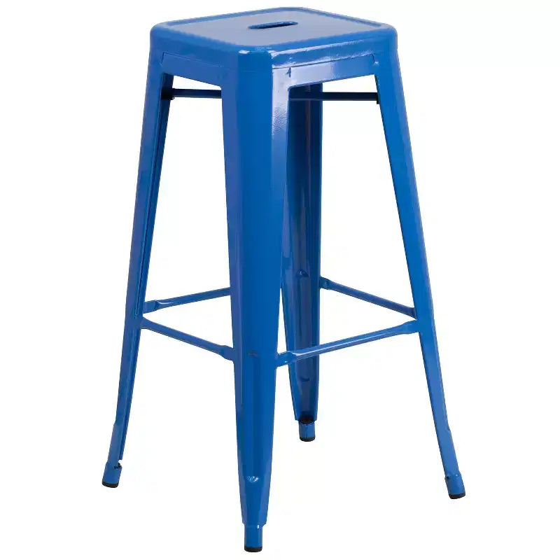 Set da Patio Merrick Lane con Tavolo e Sgabelli Senza Schienale - Struttura in Metallo Verniciato a Polvere per Uso Interno ed Esterno